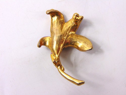 Broche de lirio púrpura flor pequeña vintage - Imagen 8 de 8