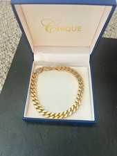 Genuine Gold Men’s Curb Link Chain Bracelet 28.8g Heavyweight Luxury