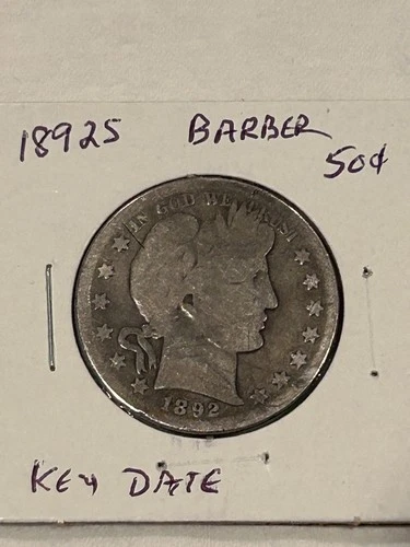1892-S US Barber Silver Half Dollar