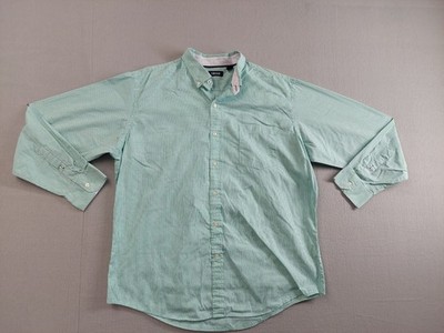 Izod Men Dress Shirt XL Multicolor Plaid Button Down Collared Comfort Office