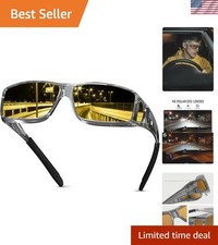 Fit Over Night Vision Glasses with Shatterproof Frame For Safer Night Driving