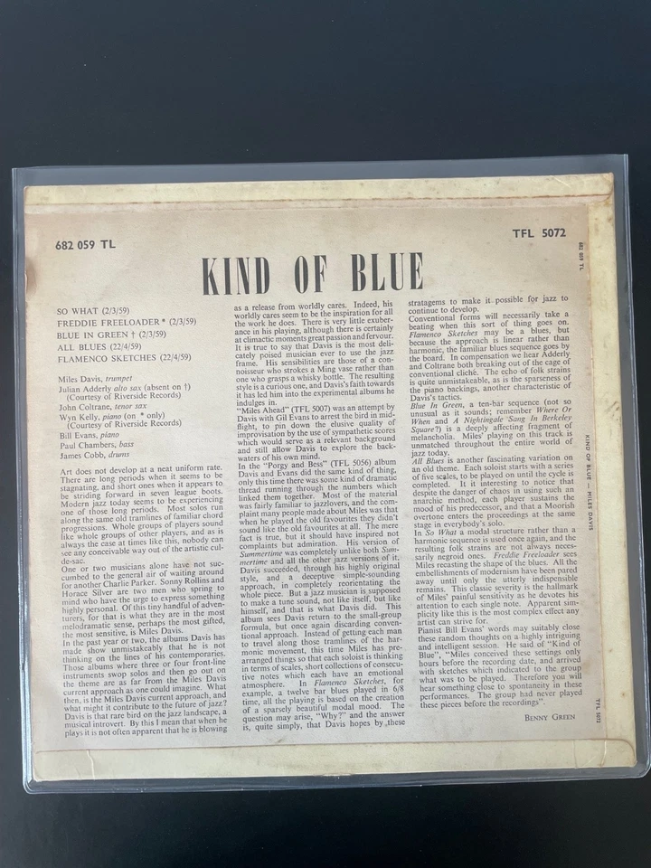 Miles Davis Kind of Blue · Lp · 1961, photo 2 of 5