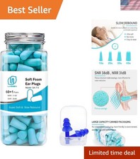Ultra Soft Foam Ear Plugs - 60 Pairs, 38dB Noise Reduction for All-Night Comfort