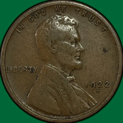 1922-D Lincoln Wheat Cent Very Fine VF Coin #36783