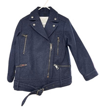 Burberry Girls Coat Midnight Blue Wool Blend 4 Years