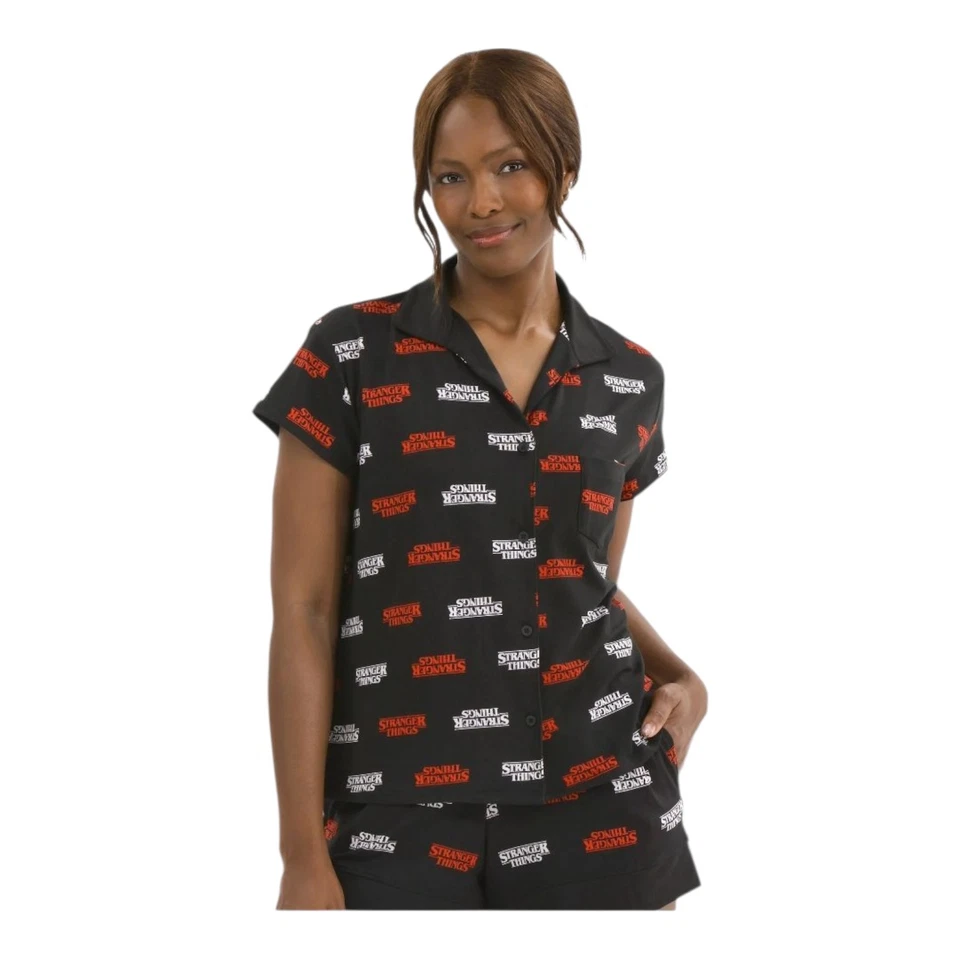 Mujer Stranger Things Pijama Conjunto Ligero Manga Corta Con Pantalones Cortos Foto 2 de 4