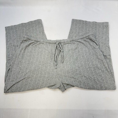 Ralph Lauren LRL Women's 100% Cotton Pajama Set Logo Grey Stripe XL Cropped Cozy - Picture 15 of 21