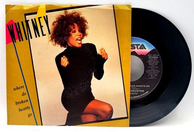 WHITNEY HOUSTON - WHERE DO BROKEN HEARTS GO - POP ROCK - PICTURE SLEEVE & 45