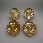 Carnival Glass Jeanette Marigold 3 Part Clover Leaf  Trinket /candy Dish Vintage