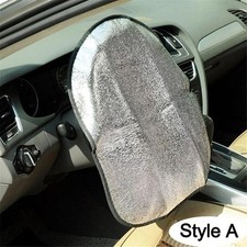 Car Steering Wheel Sun Shade 49 x 45cm cm Silver Style B-Silver