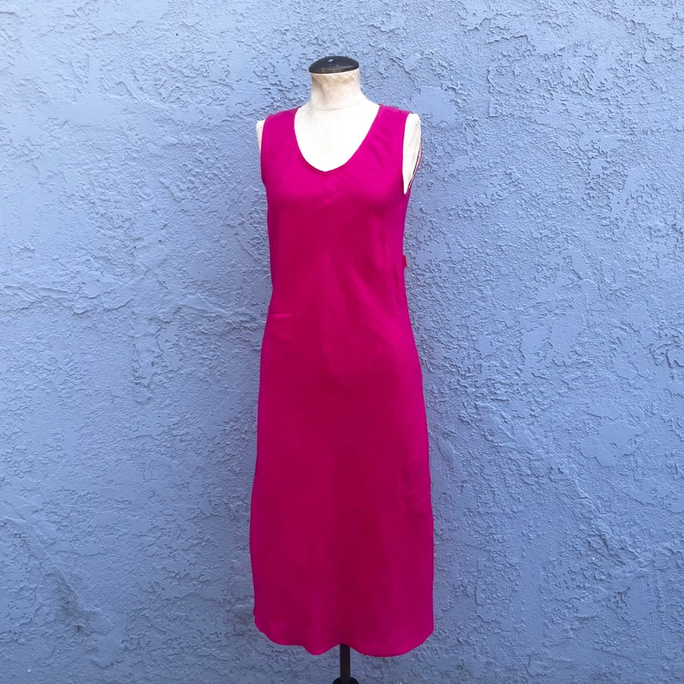 Vestido Oilily Vintage Rosa Lino Midi Mujer Pequeño Años 90 Ropa Foto 2 de 4