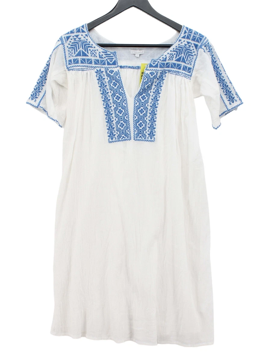 star mela embroidered dress Black and Gold Star Dress L