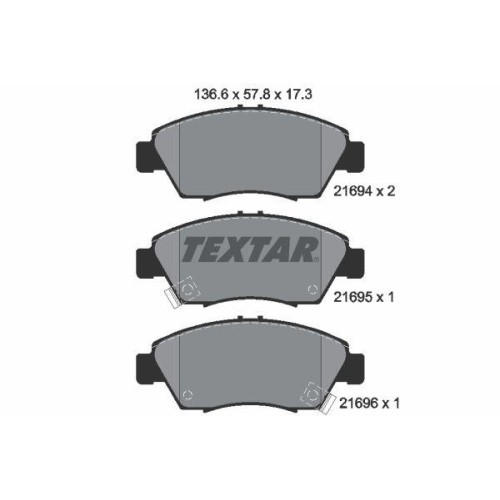 Textar 2169401 Bremsbelagsatz Scheibenbremse Vorderachse FüR Acura Honda Isuzu-image