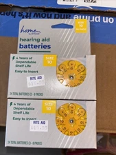 New Rite Aid Hearing Aid Battery 2 Packs of 24 Size 10 Best By 3/2027  1.4V