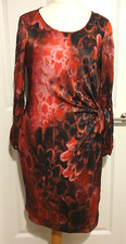 BNWT DAMSEL IN A DRESS PURE SILK JASMIN ROSE RED FLORAL DRESS SIZE 16 RUCHED