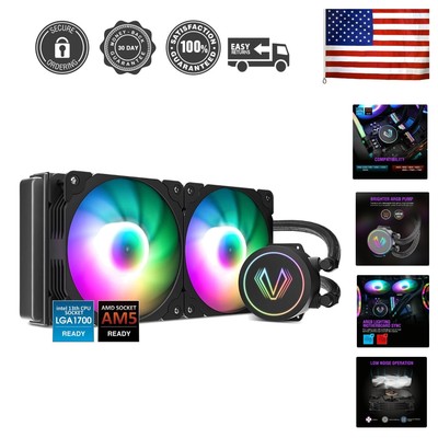 240mm Addressable RGB Liquid Cooler with Dual PWM Fans for Intel/AMD Consoles
