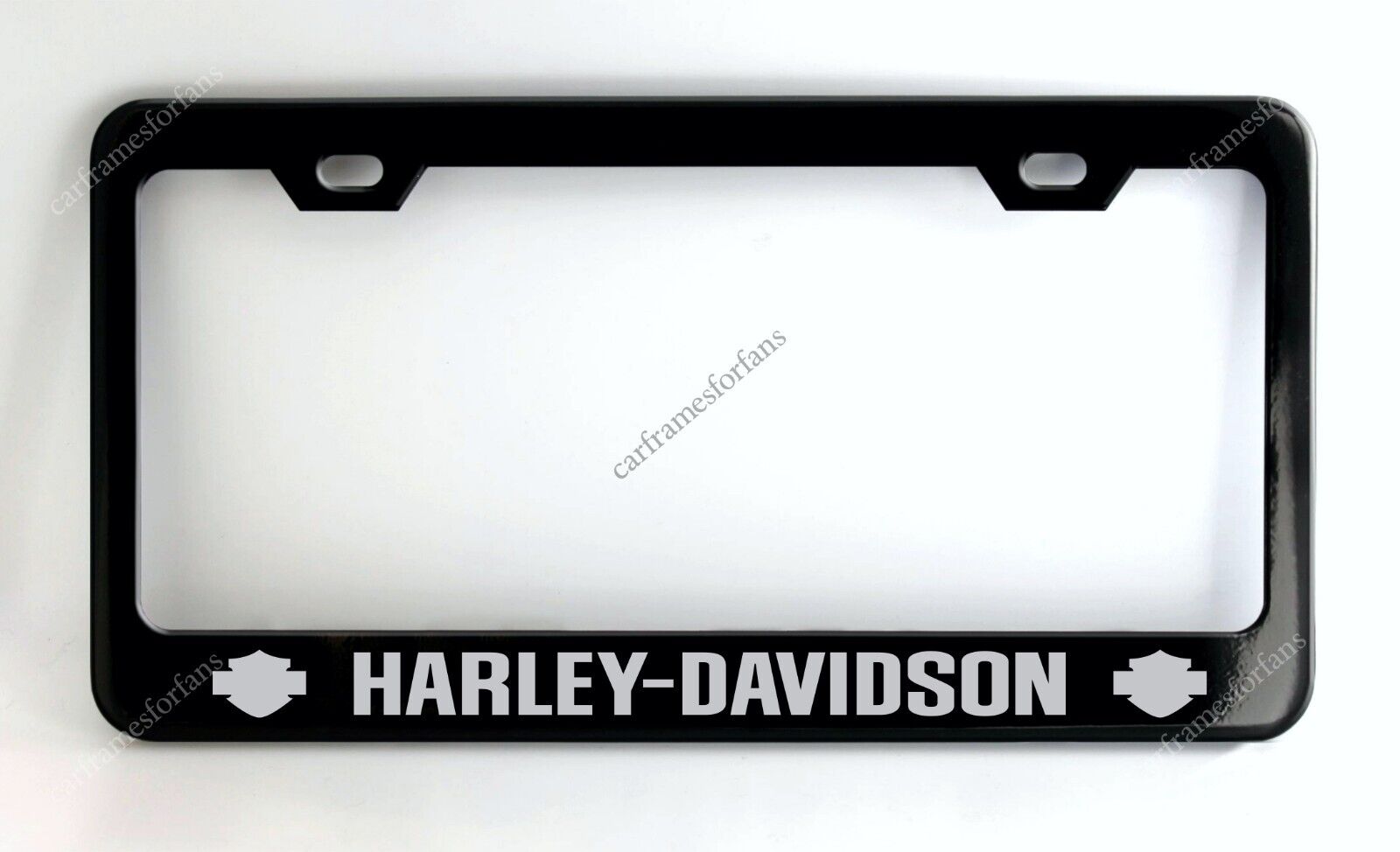 HARLEY DAVIDSON Black License Plate Frame, Custom Made of Powder Coated Metal