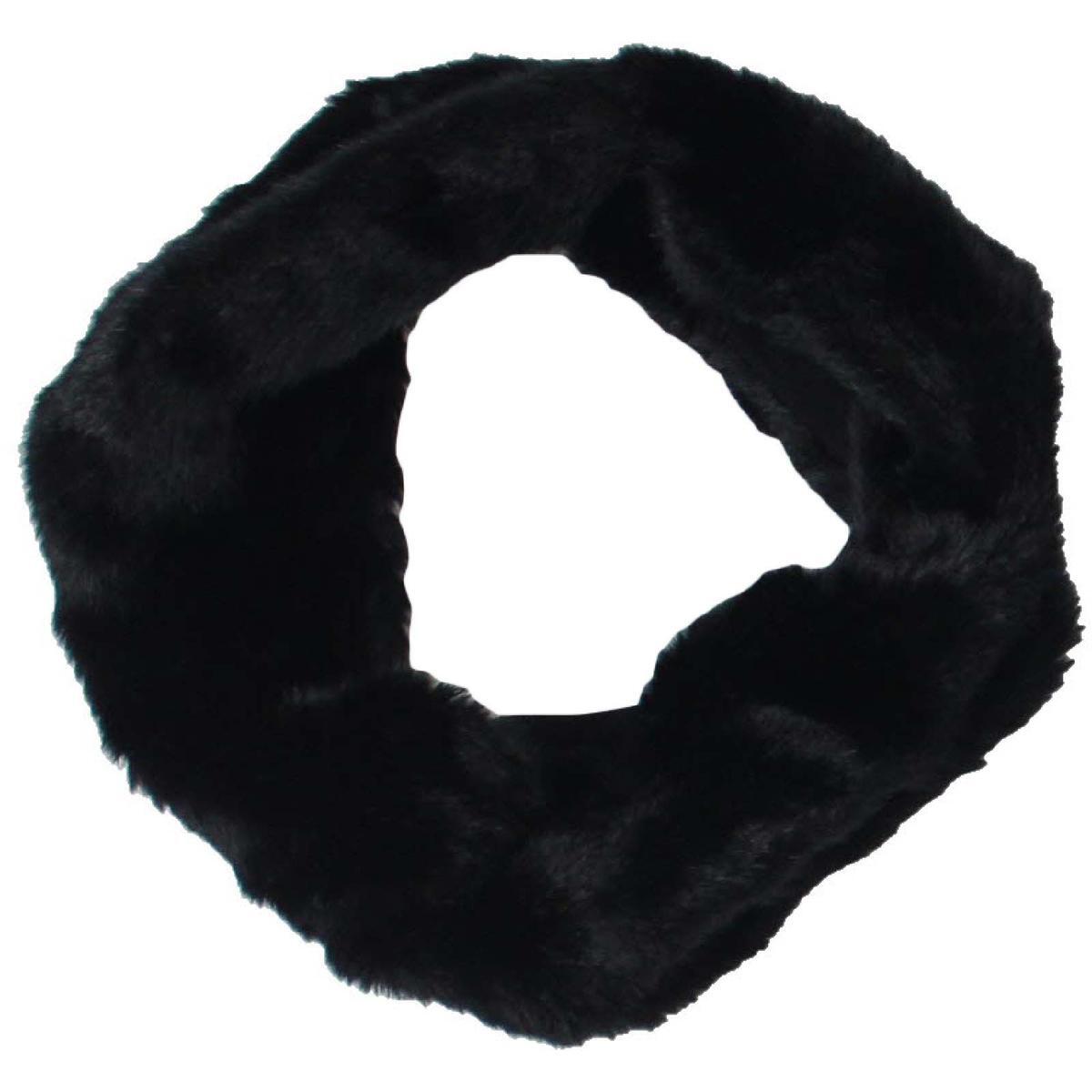 Дизайнерский женский черный шарф с петлей из искусственного меха Infinity Scarf OS BHFO 9068 2590₽