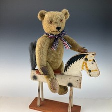 Antique Early American Teddy Bear Mohair Triangular head Jointed - No Ids 17"