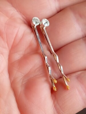 2 Haarspangen mit Strass für Puppe