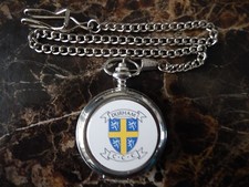 DURHAM CRICKET CLUB CHROME POCKET WATCH WITH CHAIN