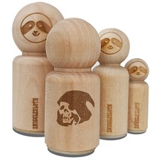 Grim Reaper Death Skeleton Hooded Head Halloween Rubber Stamp for Stamping