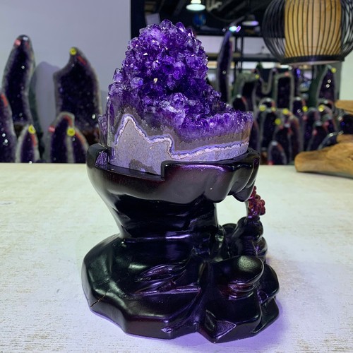 3.88LB Rare natural Brazilian amethyst flower crystal deposit+base - 第 11/12 張圖片
