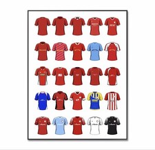 Accrington Stanley Fußballtrikot, Accrington Stanley Poster, Retro A4 Druck