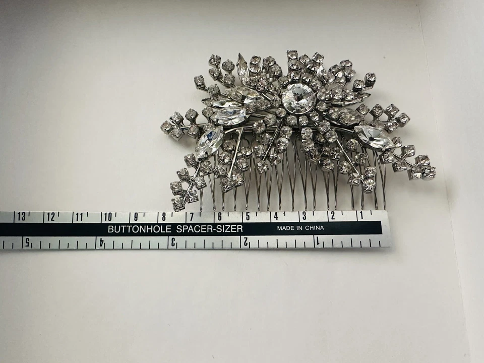 Handmade Swarovski Crystal Art Deco Wedding Hair Comb Piece By Glamorousbijoux - Image 4 of 4