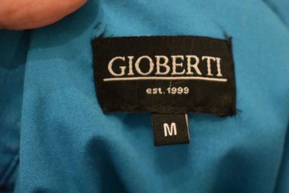 Men's Gioberti Turquoise Blue Western Pearl Snap Shirt Size M - Image 3 of 4