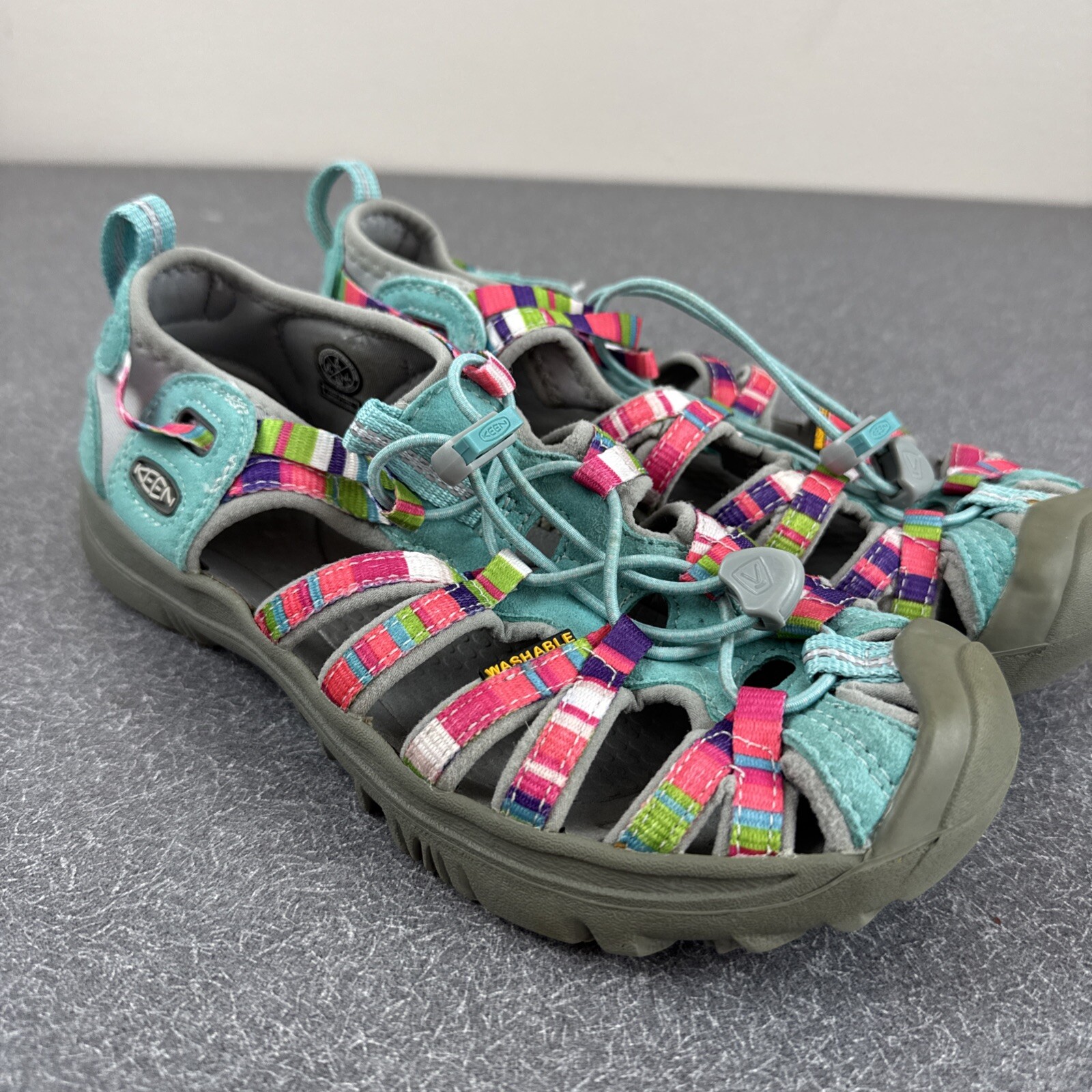 Keen taglia 4 sandali stringati escursionismo passeggio scarpe impermeabili tacco chiuso