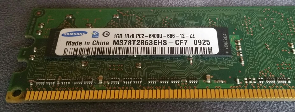 3 X SAMSUNG RAM 1GB (3 x 1GB) 1Rx8 PC2-6400U RAM M378T2863EHS-CF7 Memory DIMM - Image 3 of 3