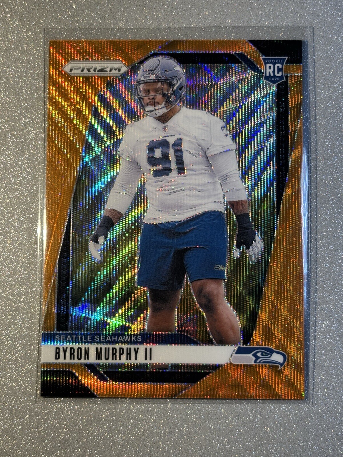 2024 Panini Prizm #317 Byron Murphy II Orange Wave /60 Seahawks Rare Rookie RC