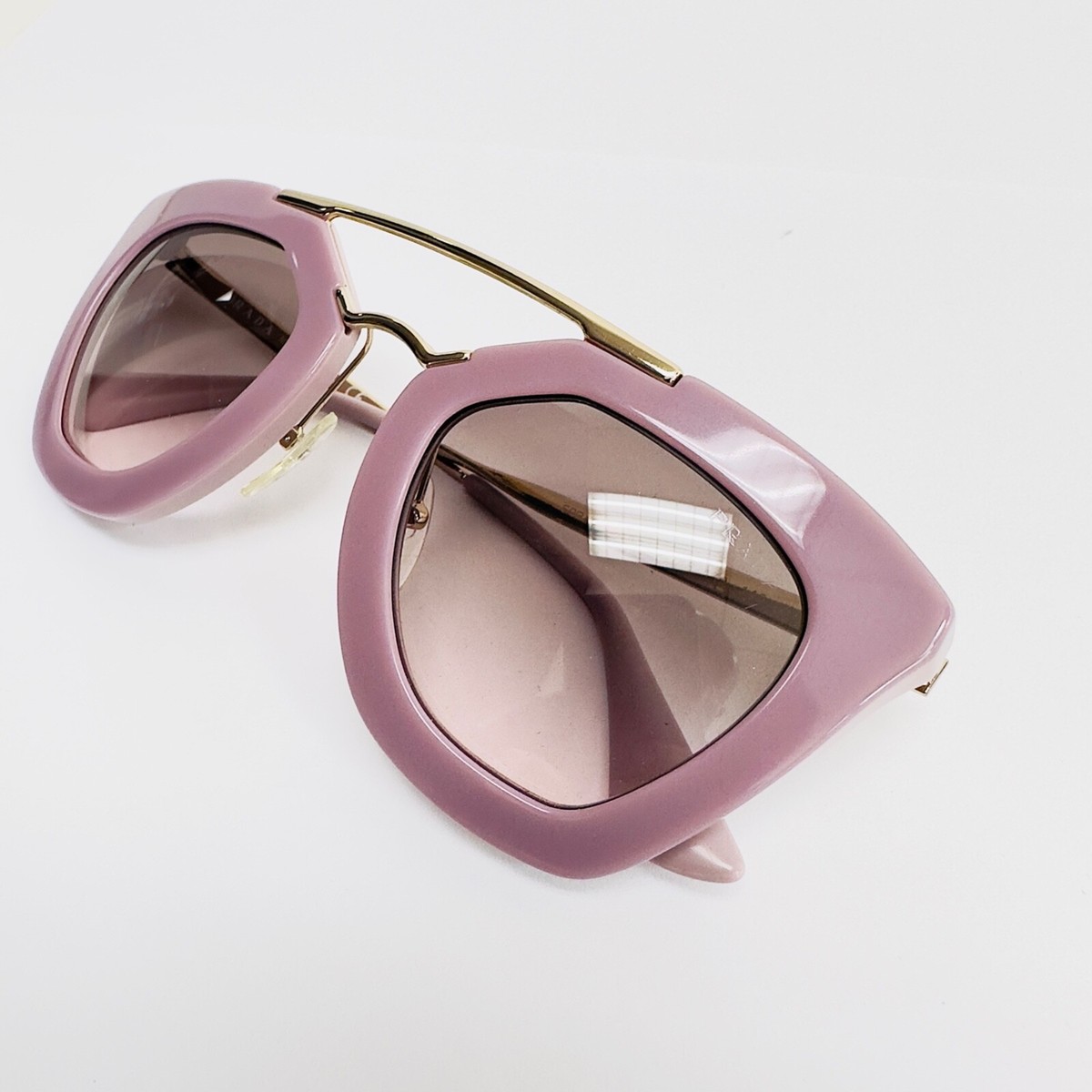 PRADA CINEMA Iconic Sunglasses 09Q Opal Pink Gold Aviator PRADA CINEMA Iconic Sunglasses 09Q Opal Pink Gold Aviator