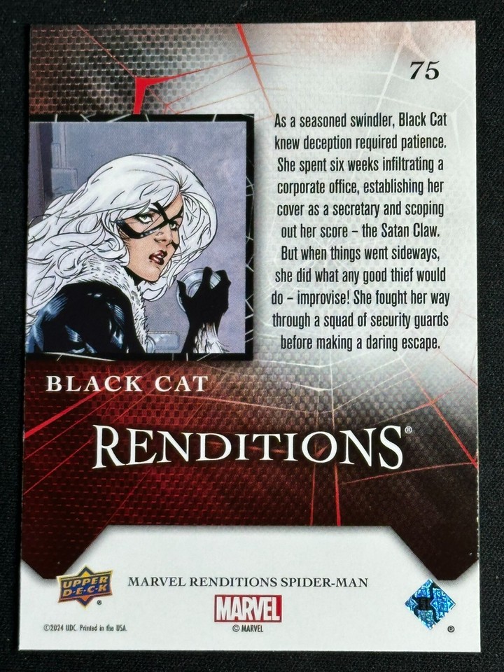 2024 Upper Deck Marvel Renditions Black Cat #75 Venom Spider-Man | eBay