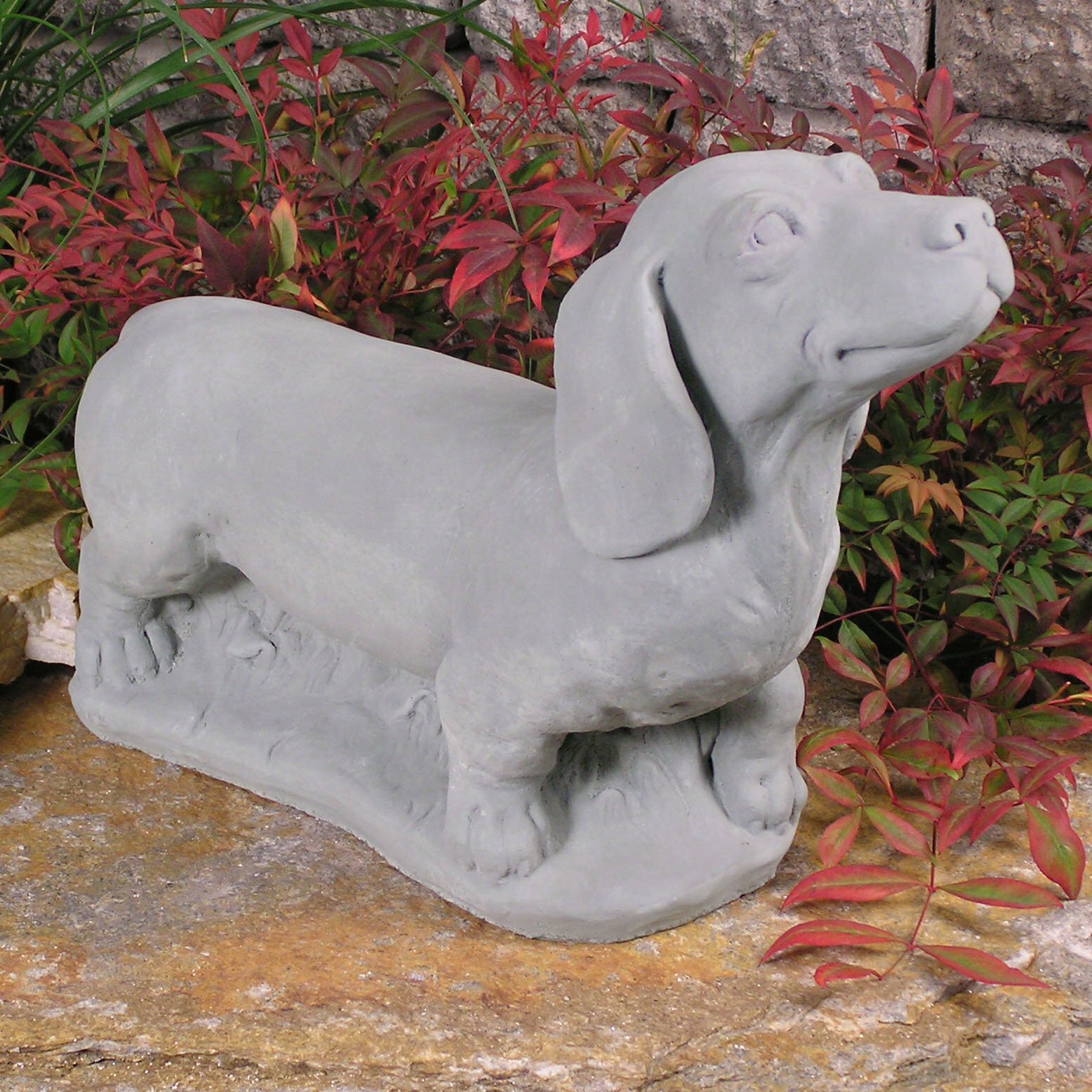 Cast Stone Cement Dachshund Puppy Dog Outdoor Garden Statue eBay