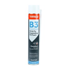 Timco B3 General Purpose Fill & Fix Expanding PU Foam - Hand Held 750ml Filler