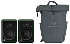  2 Mackie CR3-XBT 3" 50w Bluetooth Multimedia Studio Monitors Speakers Backpack