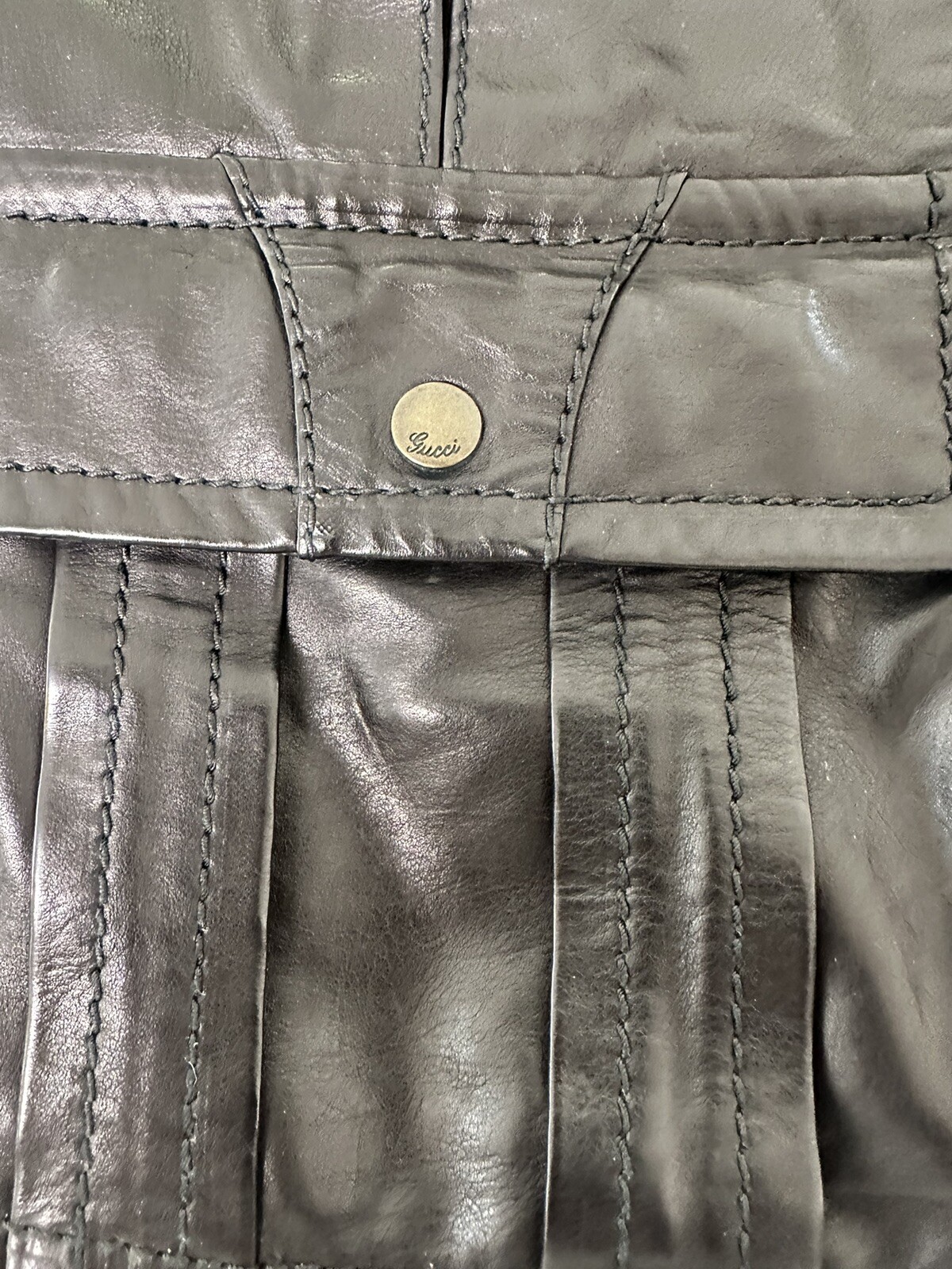 Vintage Gucci Men’s Leather Jacket.  Black. IT 46 Small image 4