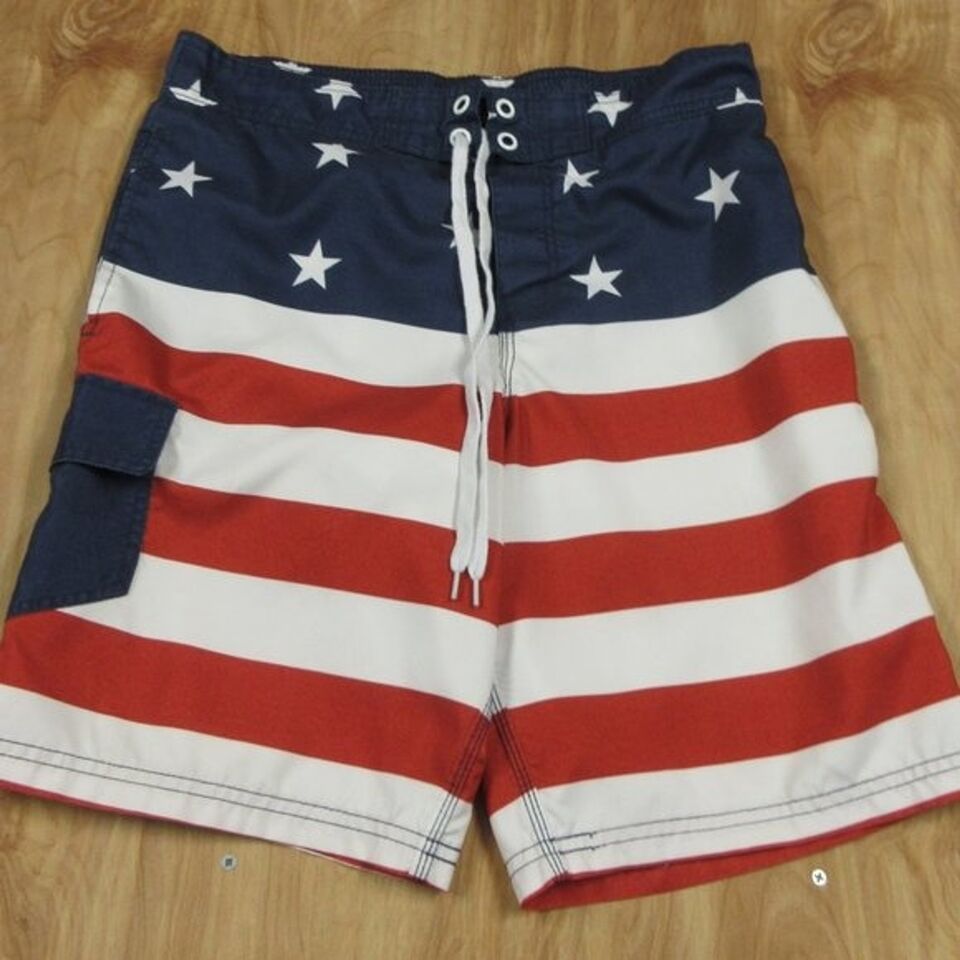 BIOWORLD American Flag Patriot Board Shorts Men's Size M (32) Swim ...