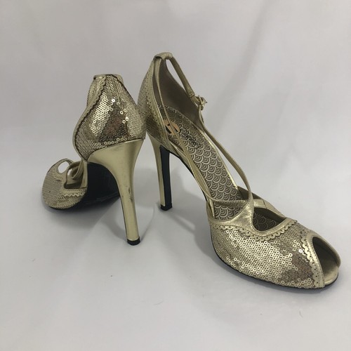 Oh Deer Shoes Gelato Gold Open Toe Sequin 11M 416389 - Picture 2 of 11