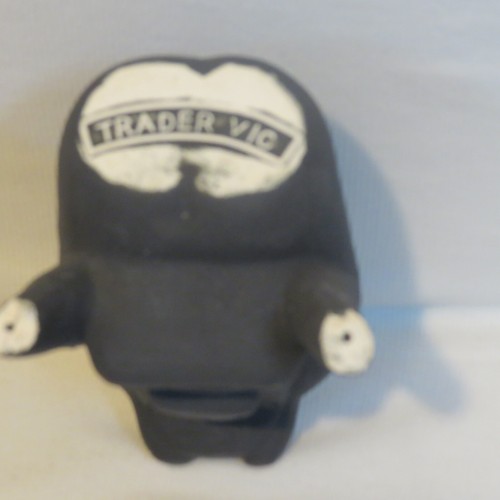 Original VINTAGE TRADER VIC Suffering Bastard Mai Tai Joe Matte Black TIKI MUG B - Picture 6 of 9