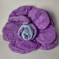 21" Wide Large Purple Blue Rose Flower Plush Pillow by Hug Fun