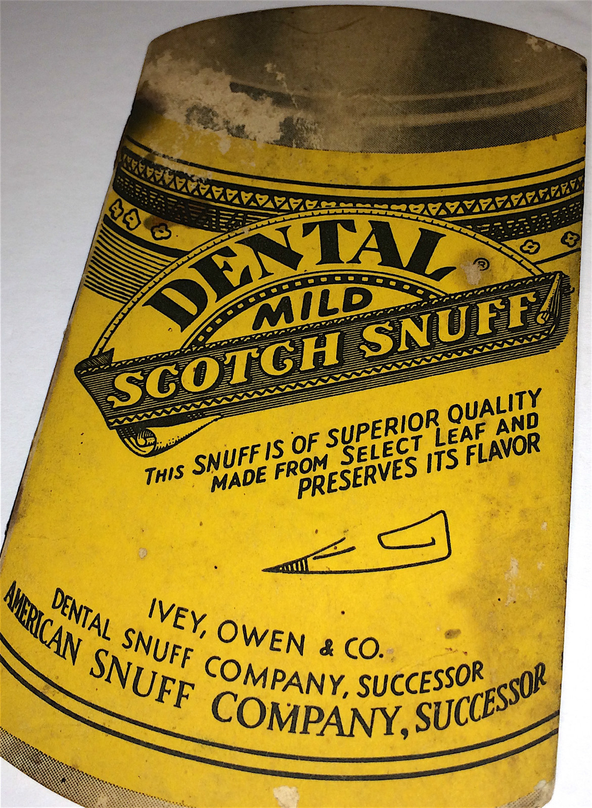 Antique American Snuff Co. Dental Scotch Snuff Advertising Tobacco Note