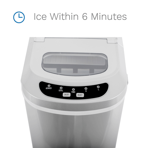 26lbs Countertop Ice Maker Portable Ice Machine Compact Mini Chip Maker Nugget - Afbeelding 6 van 12