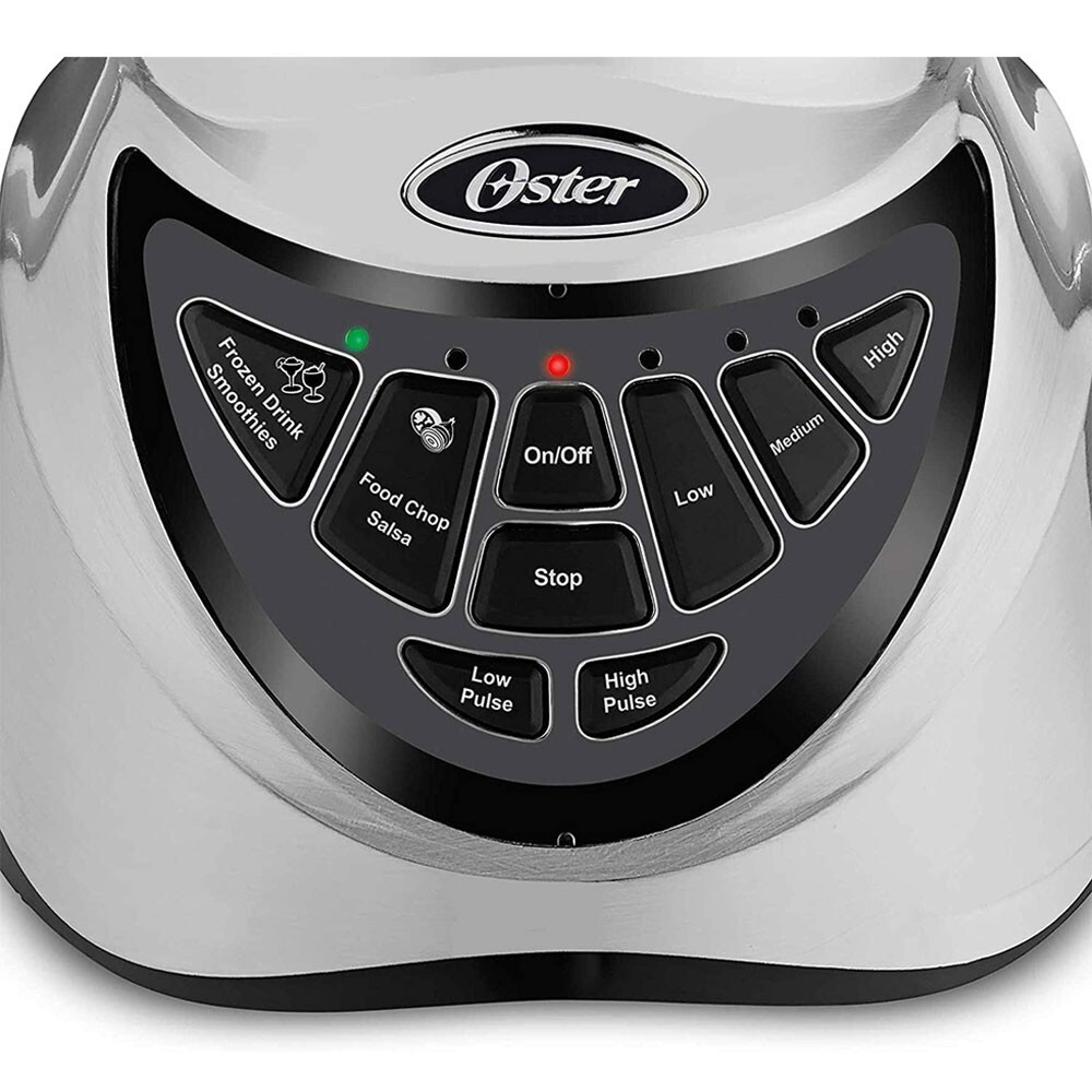 OSTER PRO 500 BLENDER W/ SMART SETTINGS 7 SPEED & 6-CUP GLASS JAR BRUSHED NICKEL