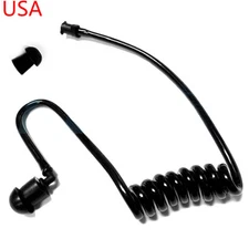REPLACEMENT COILED BLACK ACOUSTIC AUDIO TUBE FOR HAWK LAPEL MIC EARPIECE