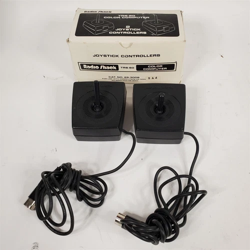 Vtg Original 2 Joystick Controllers Radio Shack TRS-80 Color Computer 26-3008