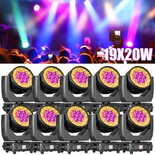 10x 380W 19LED RGBW Moving Head Light Wash Zoom Stage Lighting Effect DMX Disco