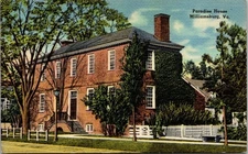 Vintage Paradise House Williamsburg VA Linen Postcard Tichnor Bros